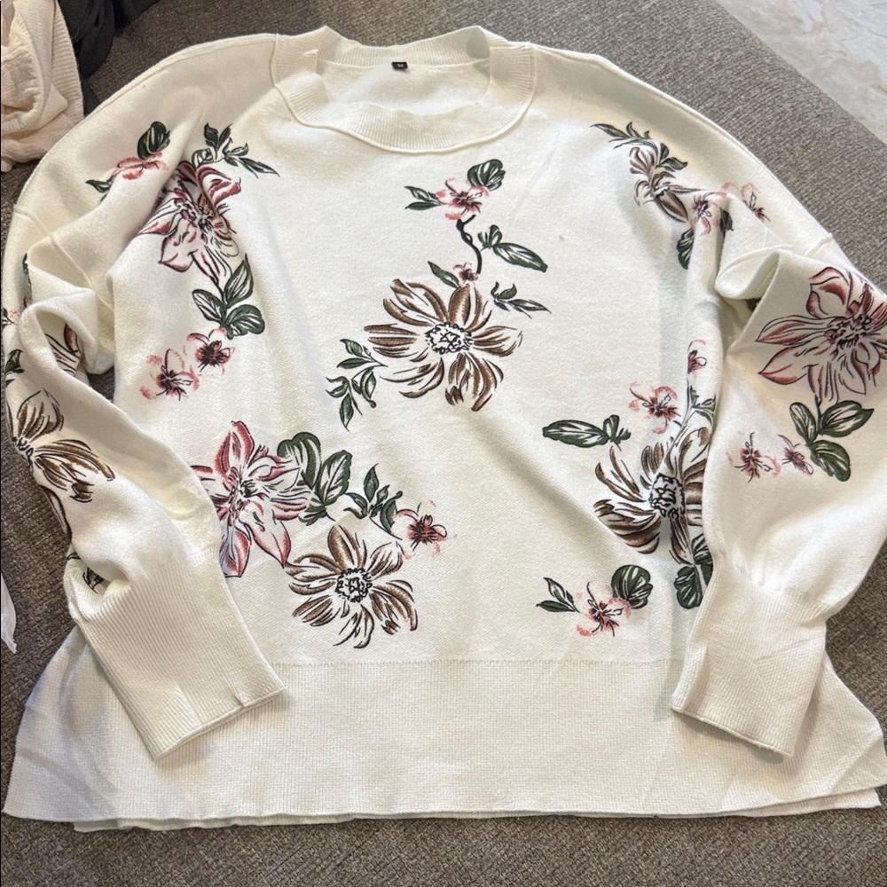 Floral Print Sweater